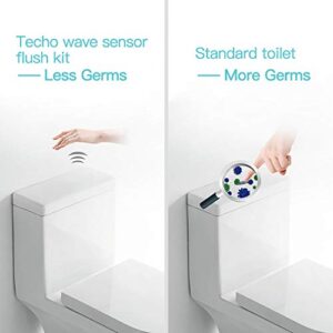 Techo Touchless Toilet Flush Kit with 8” Sensor Range, Adjustable Sensor Range and Flush Time, Automatic Motion Sensor Powered by Batteries