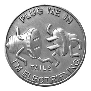 Thompson Emporium Man Humor Plug Me in Heads & Tails Good Luck Novelty Coin - Gift for Men