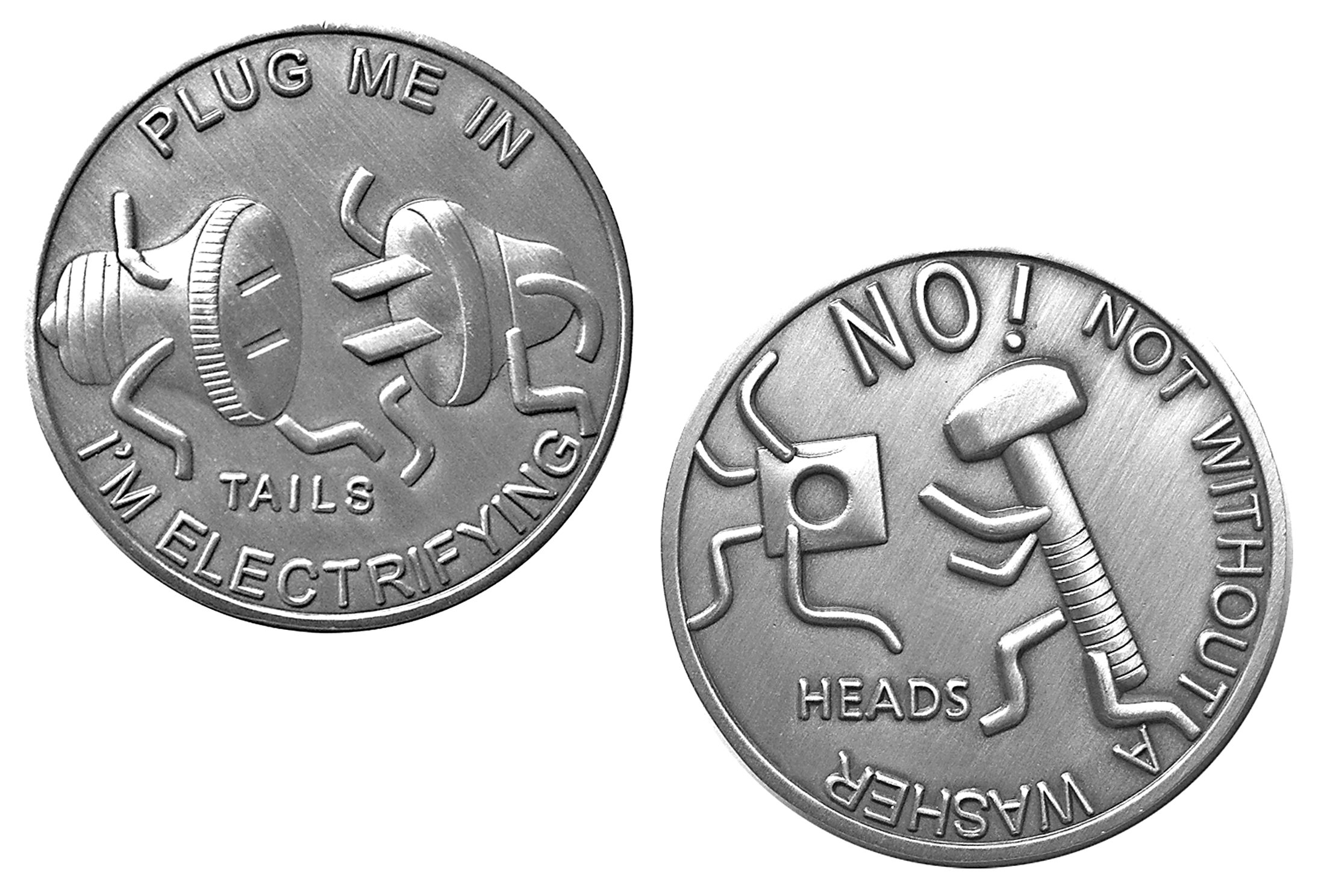 Thompson Emporium Man Humor Plug Me in Heads & Tails Good Luck Novelty Coin - Gift for Men