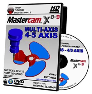 mastercam x8-x9 multi-axis 4/5 axis beginner video tutorial hd dvd