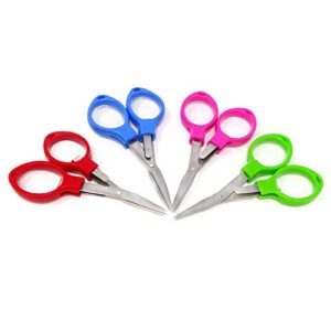 yueton 4pcs Colorful Plastic Handle Folding Safety Scissors