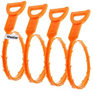 vastar 4 pack 19.6 inch drain snake hair drain clog remover cleaning tool (4 pack 19.6 inch)