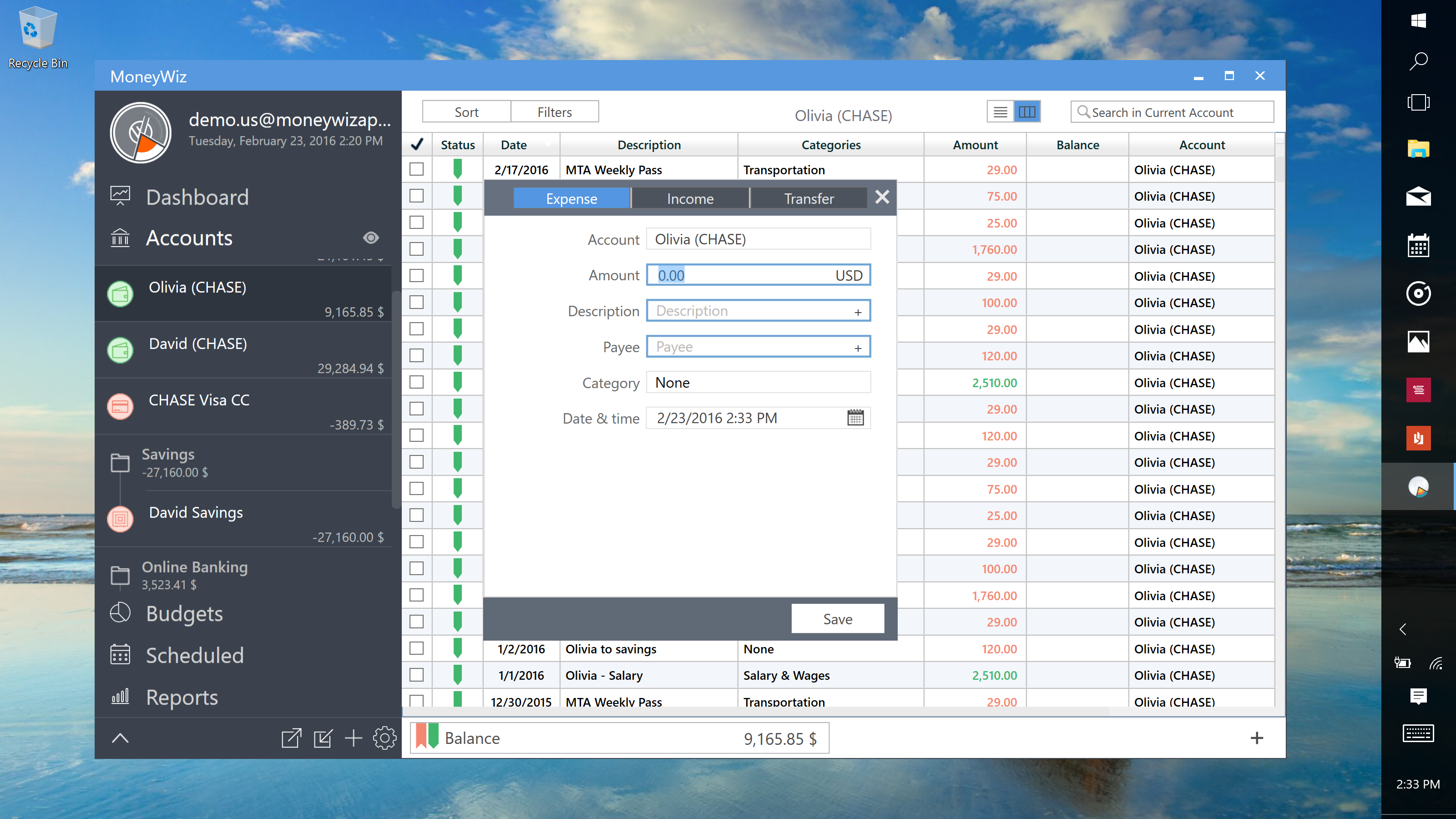 MoneyWiz 2 - Personal Finance for Windows [Online Code]