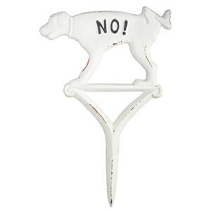 esschert design hb16 dog sign peeing no!, iron, white