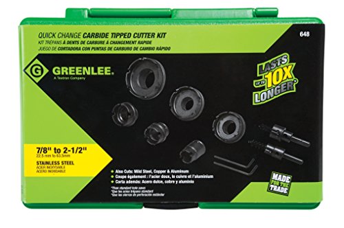 Greenlee - Carbide Cutter, Qck Chnge, 8Pc, Hole Making (648)