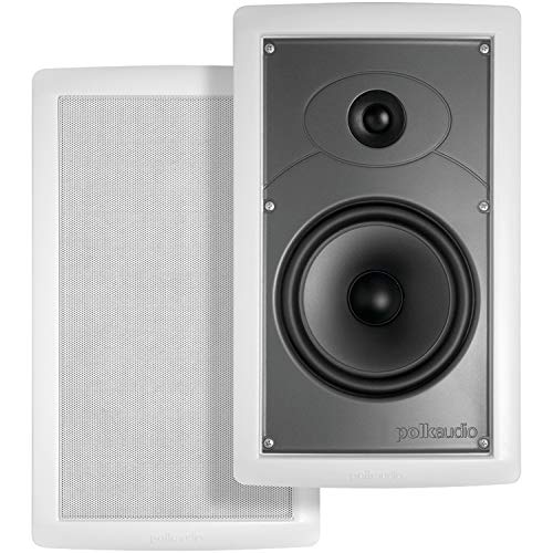 Polk Audio IW65 In-Wall Speaker, Moisture Resistant Design for Damp and Humid Indoor/Outdoor Placement - Bath, Kitchen, Covered Porches (White, Paintable-Grille)