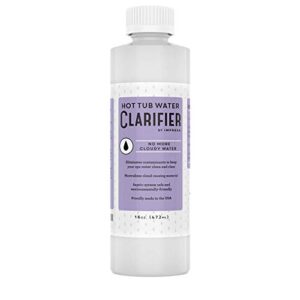 impresa hot tub water clarifier - 16 oz - concentrated spa cleaner to eliminate contaminant, debris, and other residue - no more cloudy water chemicals