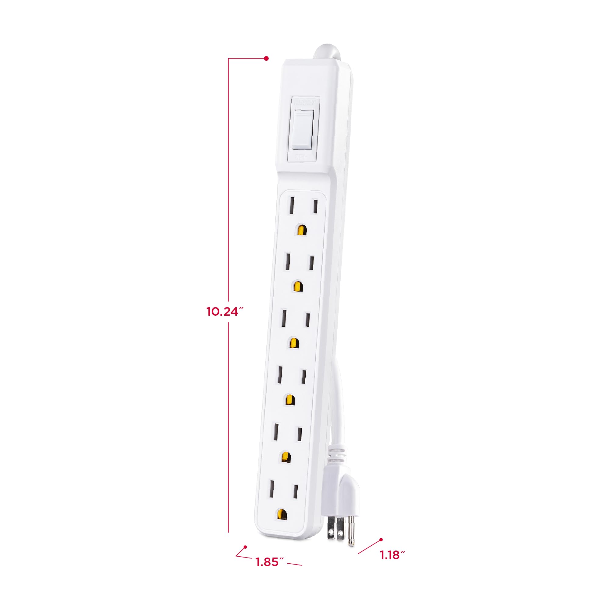 CyberPower MP1044NN Power Strip, 6-Outlets, 2-Foot Cord, Multi Pack, White