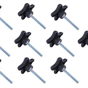 Taytools 774007 Lot 10 each 1/4 20 Male Thread Star Knobs 2 inch Diameter with 2 inch Long Threaded Post