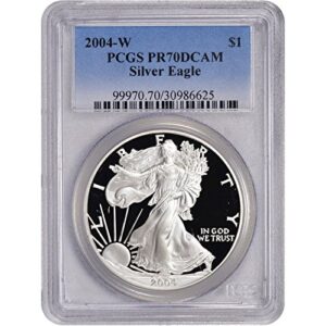 2004 w american silver eagle $1 pr-70 pcgs