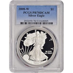 2008 w american silver eagle $1 pr-70 pcgs