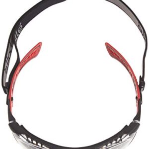 Bolle Safety Rush+ Safety Glasses Platinum® with Assembled Foam and Strap, Black & Red Frame, Clear Lenses