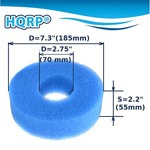 HQRP 4-Pack Foam Sponge Filter Media Compatible with Laguna Pressure-Flo 1400 gal. (5000 L) and 2000 gal. (6000 L) UVC Filters, Part PT1736 PT1503 Replacement
