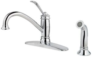 pfister lf-034-4alc brookwood 1-handle kitchen faucet with side spray in polished chrome, 1.8gpm