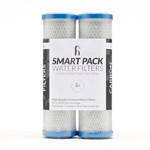 reverse osmosis, drinking water & whole house carbon block filter replacement 2.5" x 10", 1 micron - 2 pack