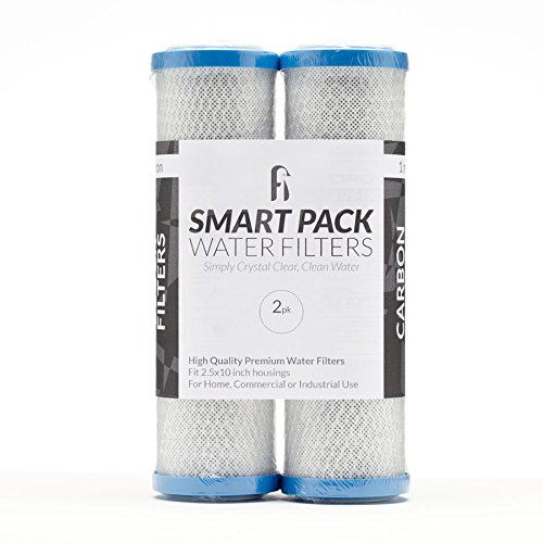 Reverse Osmosis, Drinking Water & Whole House Carbon Block Filter Replacement 2.5" X 10", 1 Micron - 2 Pack