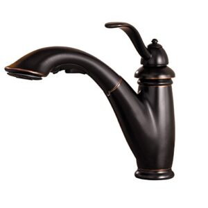 pfister lg5327yy marielle 1-handle pull-out kitchen faucet in tuscan bronze, water-efficient model