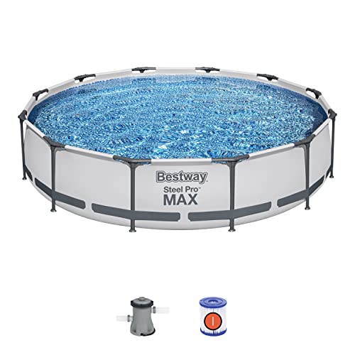 Bestway 56417 Steel Pro Above Ground, 12ft x 30 Inch | Frame Swimming Pool with Filter Pump