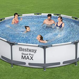 Bestway 56417 Steel Pro Above Ground, 12ft x 30 Inch | Frame Swimming Pool with Filter Pump