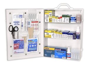 rapid care first aid 80094 3 shelf ansi/osha compliant all purpose first aid cabinet, wall mountable