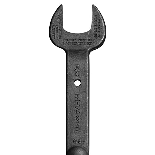 Klein Tools 3212TT Construction Spud Wrench with Tether Hole, 1-1/4-Inch Nominal Opening, 3/4-Inch Bolt for US Heavy Nut