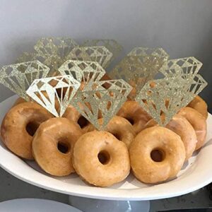 Bridal Shower Decorations, Diamond Cupcake Donut Toppers, Wedding Decorations, Set of 12