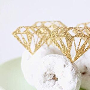 Bridal Shower Decorations, Diamond Cupcake Donut Toppers, Wedding Decorations, Set of 12