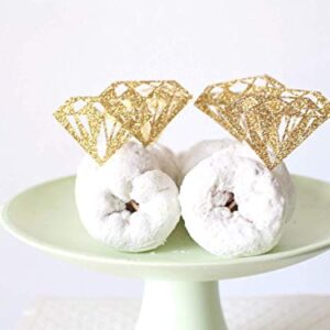 Bridal Shower Decorations, Diamond Cupcake Donut Toppers, Wedding Decorations, Set of 12