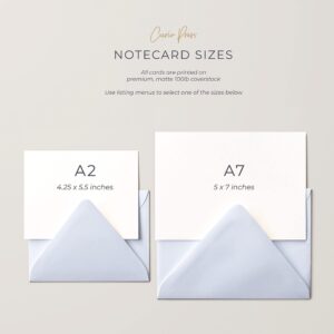 Personalized Stationery Flat Notecards w/Envelopes (A2 & A7)- Flat Cards and Envelopes w/Custom Name, Text, & More - Pretty Stationery Thank You Cards - Classy Desk Supplies - Swash Script Flat
