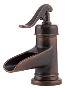 pfister ashfield bathroom sink faucet, single handle, single hole or 3-hole, rustic bronze finish, lf042yp0u