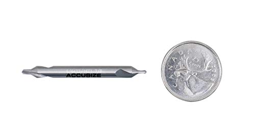 Accusize Industrial Tools 0.078'' by 2'' by 3/16'' Solid Carbide Center Drill Bits, Number 2, 60 Deg, 585-0782
