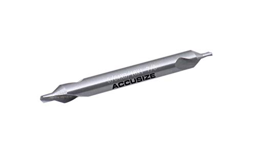 Accusize Industrial Tools 0.078'' by 2'' by 3/16'' Solid Carbide Center Drill Bits, Number 2, 60 Deg, 585-0782