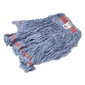 rubbermaid c113blu swinger loop wet mop heads cotton/synthetic blue large 6/carton