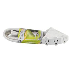 Uninex EC1608 Outdoor Extension Cord with 3 Grounded Outlets, 16/3 AWG Medium Duty, 8-Foot, White