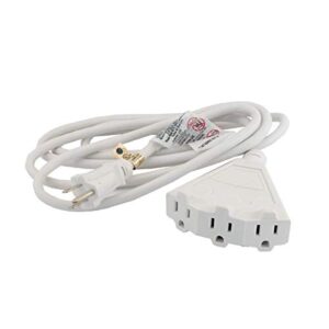 uninex ec1608 outdoor extension cord with 3 grounded outlets, 16/3 awg medium duty, 8-foot, white
