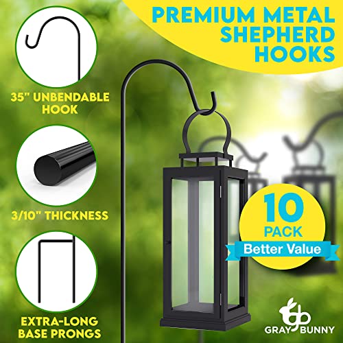 Shepherds Hooks for Outdoor, 10 Pack, 35 Inches Bird Feeder Pole, Hanging Plant Stand, Plant Hooks & Hangers, Shepherd Staff, Bird Feeder Stand, Plant Hanger & Bird Feeders Shepherds Hook for Garden