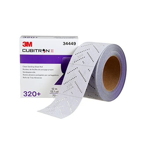 3M Cubitron II Hookit Abrasive Sheet Roll, 34442, Multi-Hole, 70 mm x 12 m, 80+ Grade, Automotive Sanding Roll Sandpaper for Coating Removal, Body Repair, Auto Sanding