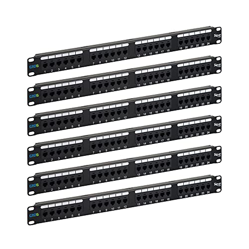 ICC CAT6 Patch Panel with 24 Ports and 1 RMS in 6-Pack