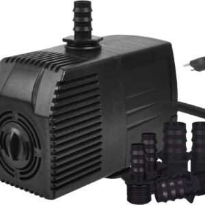 Simple Deluxe 400 GPH Submersible Pump(1500L/H 54W) with 15' Cord for Fish Tank, Hydroponics, Fountains, Ponds, Statuary, Aquariums, Black