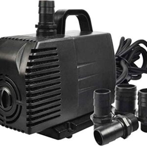 Simple Deluxe 1056GPH 276W Submersible Pump With 15' Cord, Water Pump For Fish Tank, Hydroponics, Aquaponics, Fountains, Ponds, Statuary, Aquariums & Inline