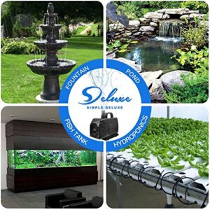 Simple Deluxe 1056GPH 276W Submersible Pump With 15' Cord, Water Pump For Fish Tank, Hydroponics, Aquaponics, Fountains, Ponds, Statuary, Aquariums & Inline