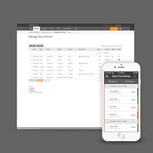 Time Tracker + Billing + Quickbooks Sync, 2 users