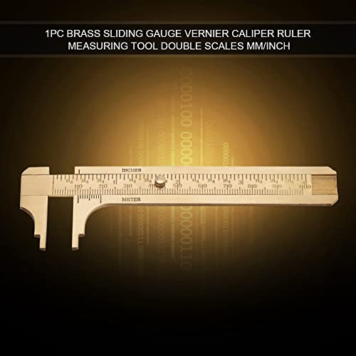 WREOW Brass Caliper 100mm / 4 inch Gauge Vernier Pocket Caliper for Bead Wire Jewelry Measuring (Double Scale)