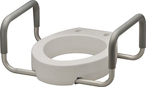 NOVA Medical Products Toilet Seat Riser with Handles, White, 1 Count