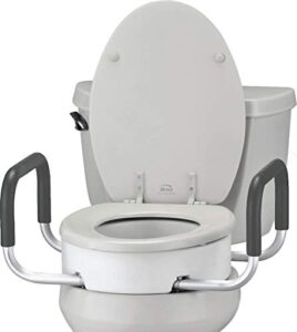 nova medical products toilet seat riser with handles, white