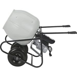 Klutch Portable Electric Cement Mixer -3.5 Cubic Ft. Poly Drum