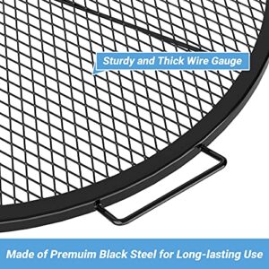 Stanbroil Heavy Duty X-Marks Fire Pit Cooking Grill Grates with Support X Wire - Outdoor Round BBQ Campfire Grill Grid - Camping Cookware, 30 Inch