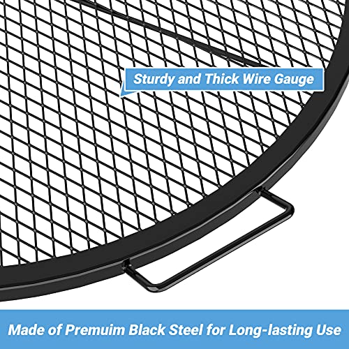 Stanbroil Heavy Duty X-Marks Fire Pit Cooking Grill Grates with Support X Wire - Outdoor Round BBQ Campfire Grill Grid - Camping Cookware, 30 Inch