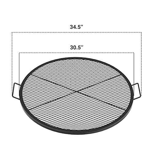 Stanbroil Heavy Duty X-Marks Fire Pit Cooking Grill Grates with Support X Wire - Outdoor Round BBQ Campfire Grill Grid - Camping Cookware, 30 Inch