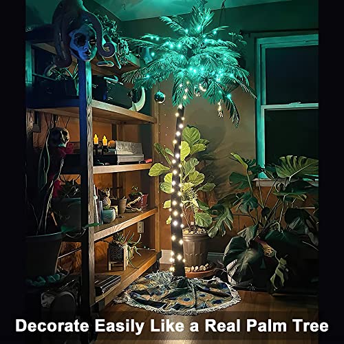 Lightshare 7 Feet Palm Tree, 96LED Lights, Decoration for Home, Party, Christmas, Nativity, Outdoor Patio